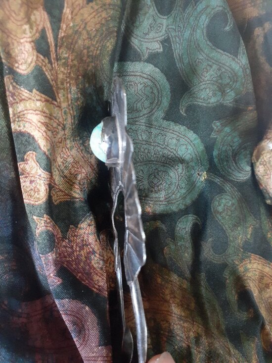 VINTAGE NAVAJO STERLING SILVER TURQUOISE HAIRPIN main image 7
